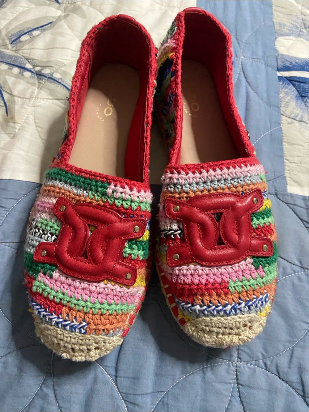 ALDO Rainbow Color SANTACLARA Crochet Espadrille Flats